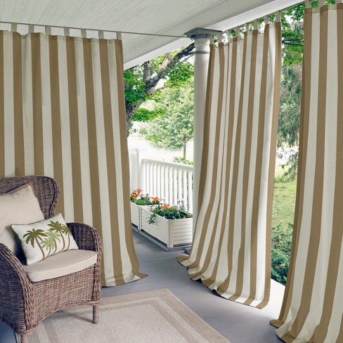 Highland Stripe Indoor Outdoor Window, Patio Window Curtains