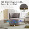 PAGED Modern Swivel Accent Chair, PU Leather Ergonomic Sofa Chair, Wood Reading Chair for Bedroom, High-Density Cushioning, Spring System - 2 of 4