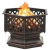 vidaXL Rustic Fire Pit with Poker 24.4"x21.3"x22" XXL Steel - 3 of 4