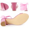BLISSFUL STEP Women's Ankle Tie Chunky Heel Velvet Sandals - 4 of 4