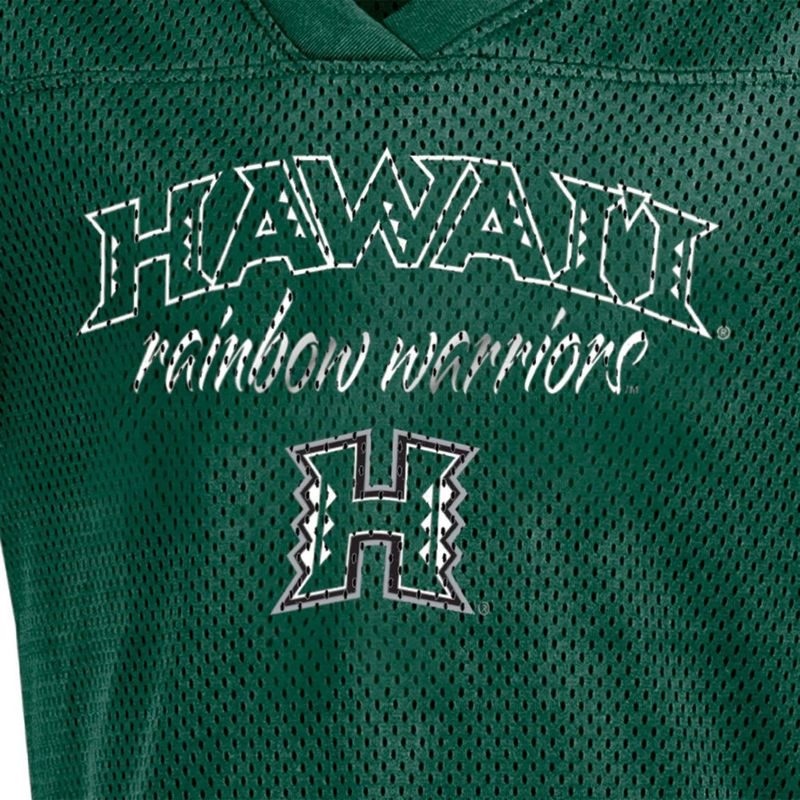 NCAA Hawaii Rainbow Warriors Girls&#39; Mesh T-Shirt Jersey, 3 of 4