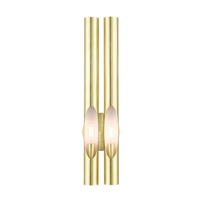 Acra Satin Brass 2-Light Dimmable Wall Sconce