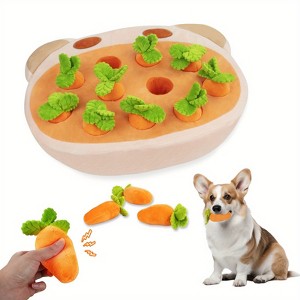 Pink Carrot Hide and Seek Dog Toys, 11 Squeaky Carrots for Enrichment, Plush Puzzle Toys for Small Dogs, Perfect Gift for Christmas and Birthday - 1 of 4