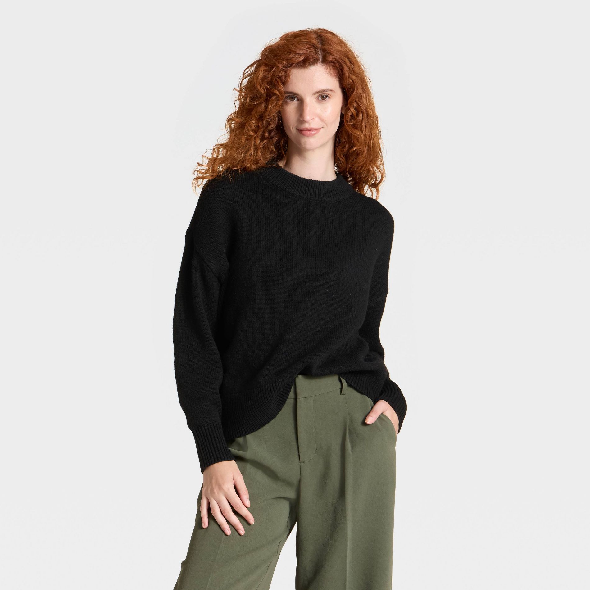 Women's Woolen Crew Pullover Sweater - A New Day™