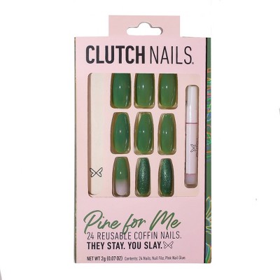 Clutch Nails Press-On Fake Nails - Pine For Me - 24ct