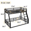Kumasinova Minimalist Low-Floor Metal Bunk Bed with Full-Length Guardrails, Noise-Reducing Design Black Bed Frame for Kids/Teens/Guest Rooms - 2 of 4
