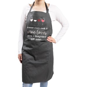 Pavilion Gift Company - Cook & Wine Lover - 100% Cotton Adjustable Apron - Kitchen Textiles - 1 of 4