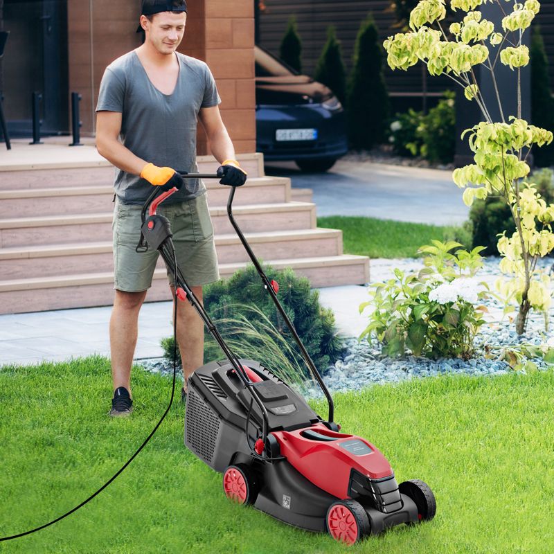 Costway Electric Corded Lawn Mower 10/12-AMP 13/14-Inch Walk-Behind Lawnmower with Collection Box, 2 of 11