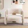 Bestier Modern Beige Velvet Accent Chair with Soft Cushion Stylish Club Adults Round Armchair White - 2 of 4
