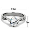 Slickblue Women’s Polished Stainless Steel Ring with 7mm CZ Stone, Classic Pave Engagement Design, Sizes 5-10 - 2 of 4