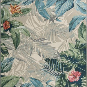 Unique Loom    Outdoor Botanical Kula Area Rug - 1 of 4