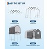 10x10 ft Outdoor Portable Storage Shed with Roll-Up Door & Vent, 240G Heavy-Duty Shelter Waterproof PE Tarp,UV-Resistant Storage Sheds for Motorcycle - 3 of 4