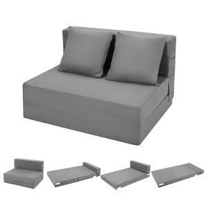 Convertible Folding Sofa Bed, Futon Sleeper Chair with Pillow, High-Density Memory Foam Sofa Bed, Foldable Mattress for Living Room/Dorm/Apartment - 1 of 4