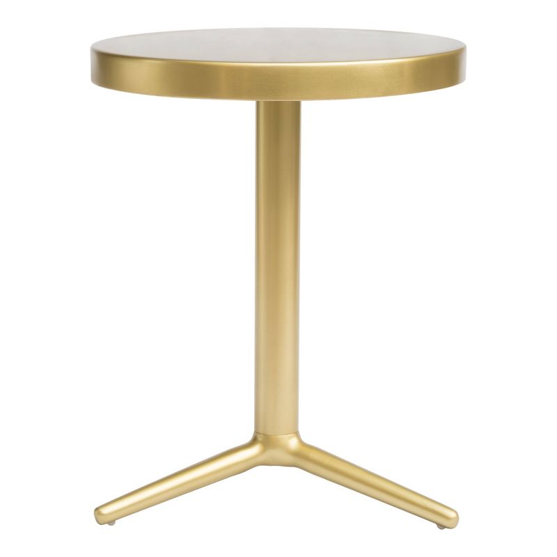 Modern Round Pedestal Accent Table - Brass - Zm Home, 5 of 10