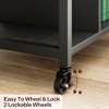 Garvee Under Desk Printer Stand with Power Outlets & USB Ports, Desktop Printer Table with Shelf, 4 Tier Mobile Printer Stand with Wheels - 4 of 4