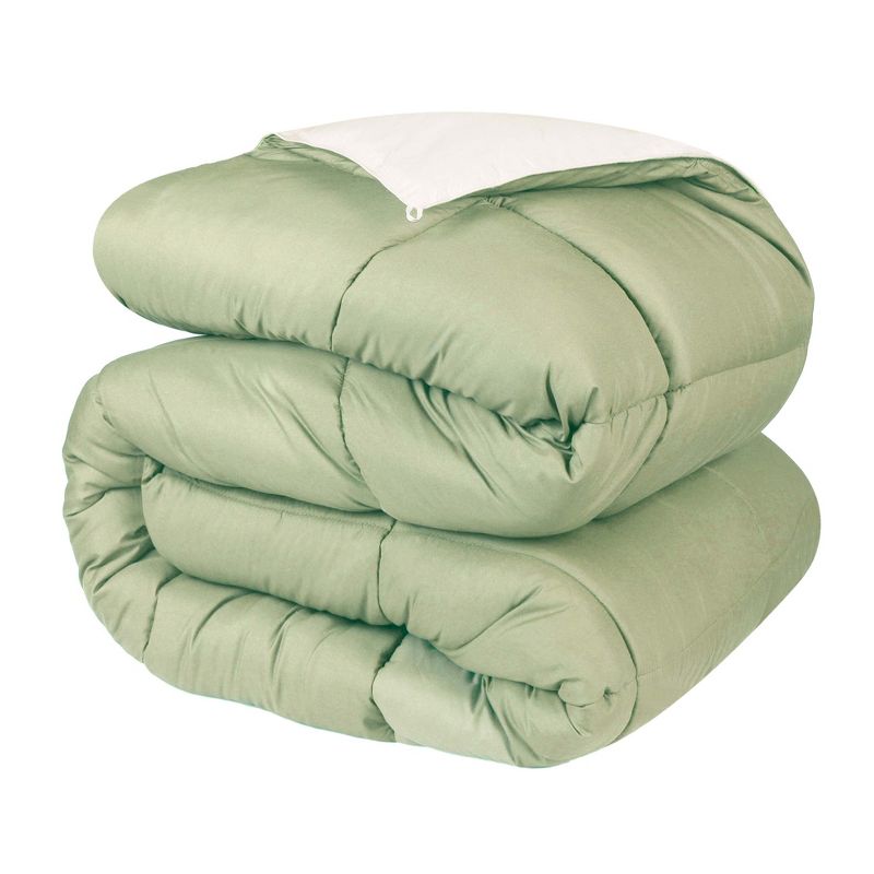 Brushed Microfiber Reversible Comforter Medium Weight Down Alternative Bedding by Blue Nile Mills, 1 of 7
