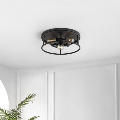 Broux 18" Black LED Industrial Flush Mount