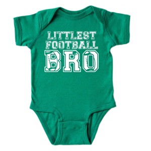 The Juniper Shop Littlest Football Bro Baby Short Sleeve Bodysuit - 12M - Kelly - 1 of 4