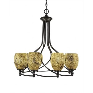 Toltec Lighting Capri 8 - Light Chandelier in  Dark Granite with 5" Gold Fusion Shade - 1 of 1