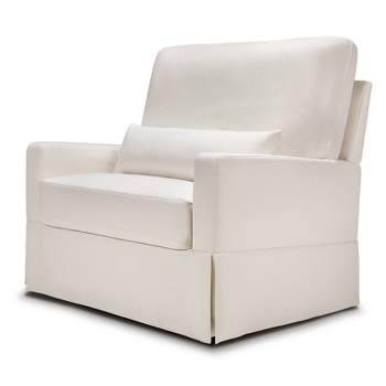 Namesake Crawford Chair and a Half Pillowback Swivel Glider - Performance Cream Eco-Weave