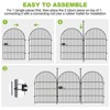 Itopfox Garden Fence with Gate, Rustproof Metal Wire Tall Fencing for Dogs Rabbits, Outdoor Pet Fences, Black Flower Edging for Yard, Arched Design - 3 of 4