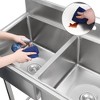 41"x23"x44" Kitchen Sink Commercial 2 Compartment Stainless Steel Prep & Utility Sink With Splashguard - 4 of 4