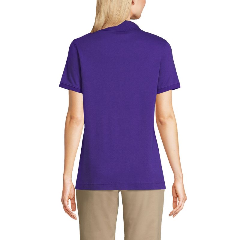 Lands' End School Uniform Women's Short Sleeve Interlock Polo Shirt, 2 of 6