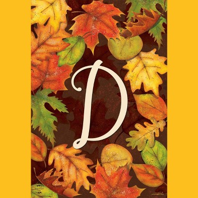 Briarwood Lane Fall Garden Flag 12x18 For Outdoor Fall Leaves Monogram Letter D For Fall Garden Flag Flags For Outside