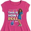 Girls' - Barbie - This is How I Roll Holiday Fit & Flair Cap Sleeve Dress - 2 of 2