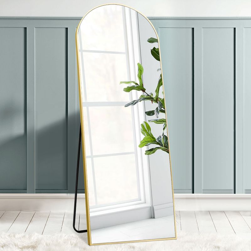 Muselady Glam Style Oversize Arch Full Length Floor Mirror with Standing,Shatterproof Glass Mirror with Metal Frame-The Pop Home, 3 of 9
