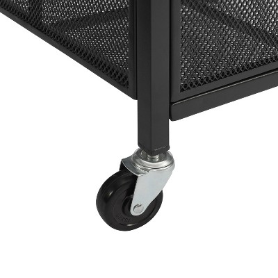 Gray Metal Poolside Towel Valet with Wheels