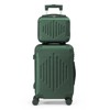 Karl Home 2 Piece Set ABS Trolley Cases striped Pattern Luggage (12in   20in) Green - 2 of 4