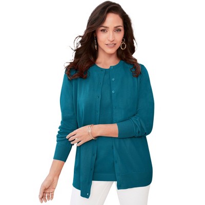 Jessica London Women's Plus Size Fine Gauge Cardigan