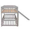 Kumasinova Twin Bunk Bed with Slide & Ladder, Solid Pine Wood Loft Bed Frame with Detachable Fence, Open-Row Lower Space for Kids' Bedroom/Play - 4 of 4