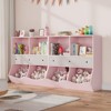 3-Tier Toy Storage Organizer with Drawers & 4 Cubbies - Freestanding Kids Bookcase for Playroom, Nursery, Kindergarten - 2 of 4