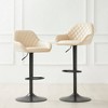 Set of 2 Mid Century Modern Leatherette Gaslift Adjustable Swivel Bar Stools - Glitzhome - 3 of 4