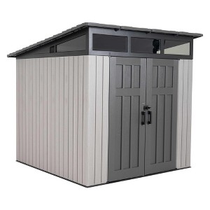 「RT-99338」 Lifetime Modern 8x8 Outdoor Shed - Weather-Resistant Storage for