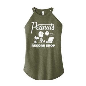 Women's - Peanuts - Record Shop Graphic High Neck Tank - 1 of 4