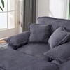 56.3" Corduroy Single Sofa Chair with Pillows and Ottoman - 2 of 4