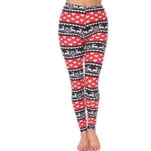 Women's One Size Fits Most Printed Leggings - One Size Fits Most - White Mark - 1 of 3