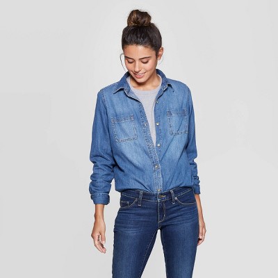 denim long sleeve shirt