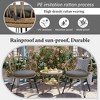 JVNOXK-Outdoor Leisure Set, 2 Rattan Single Chairs with A Glass Round Table, Perfectly Suited for Patios, Balconies, and Courtyards - 3 of 4