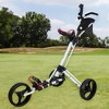 Northlight 48" White and Black Easy Folding 3 Wheel Golf Bag Push Cart - image 2 of 4