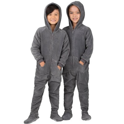 Footed Pajamas - Family Matching - Jet Black Hoodie Chenille Onesie For  Boys, Girls, Men And Women