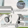 78.3'' Gray Outdoor Patio Chaise Lounge Set of 3 with Side Table and Wheels Adjustable Recliner All Weather - 3 of 4