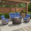 Belord Patio Furniture Set with Firepit, 6-INCH Extra Thick Cushion 4 Pieces Outdoor Patio Furniture Set with Swivel Chairs, Couch, and Firepit Table - 3 of 4