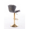 NicBex Velvet Swivel Bar Stools Set of 2,Adjustable Counter Height Bar Stools with Base,Bar Chairs with Chrome Footrest,Barstools for Home,Bar - 4 of 4
