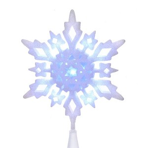 Kurt Adler 10-inch Cool White LED Glitter Snowflake Treetop - 1 of 4