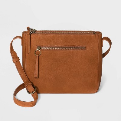 triple compartment cross body bag