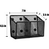 Magnetic Pencil Holder Mesh Marker Holder Black 2 Baskets Perfect for Whiteboard Refrigerator Locker Accessories - 3 of 4